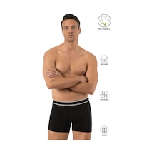 Özkan Underwear Özkan 11226 Erkek %95 Pamuklu Likralı Süprem Kumaş Esnek Rahat Boxer Şort Siyah