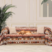Latuda Concept Softmicro Boho Etnik Desenli Mikrofiber Koltuk Örtüsü Ve Şalı, Kaymaz Toprak180x220 Cm Sku: Smg8690010199829 Diğer