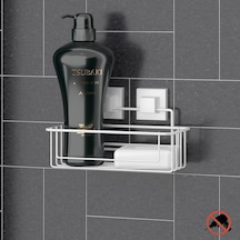 Teknotel Easyfıx Yapışkanlı Tek Katlı Banyo Rafı Beyaz Ef254 Beyaz
