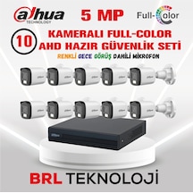 Dahua 5 Mp 10 Kameralı Sesli 30 Metre Renkli Gece Görüşlü Full Hd Kamera Seti