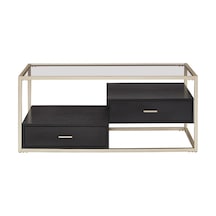 Faye Gold Metal Ahşap&cam Orta Sehpa