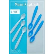 6'lı Mama Kaşığı Seti - Mavi Mavi