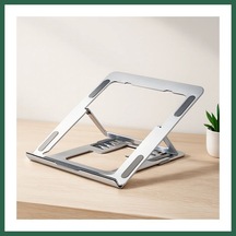 Bezos Katlanabilir Alüminyum Laptop Stand 6 Açılı Gümüş Bzs01