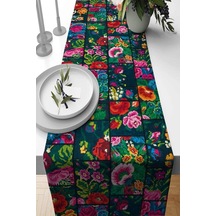Çok Renkli Patchwork Premium Masa Örtüsü Runner Rnr102n11