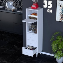 Aras Kapaklı 1 Fırın Bölmeli Mutfak Robotu Ve Kahve Köşesi Çok Amaçlı Dolap Çekmece 35cm Beyaz