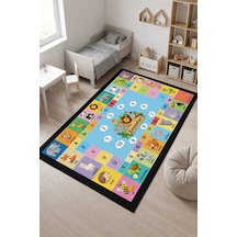Sonictouch Çocuk Oyun Halısı Türkçe Eğitici Hayvanlar Alfabeli Halı Kaymaz Dijital Baskı 70x120 CM