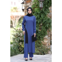 İbrahim Burak Etiler Collection Yırtmaç Detaylı Takım Mdc 1133 İndigo