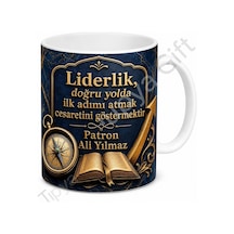 Patrona Hediye Kişiye Özel Baskılı Kupa Bardak Patron Hediyesi Beyaz / Çok Renkli