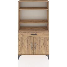 Arges Dolap 3 Raflı Tek Çekmeceli 2 Kapaklı 88x30x163 Çam-çam Atlas Çam