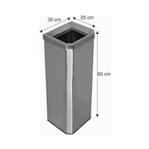 Paslanmaz Çöp Kovası Köşeli Çemberli 45 Litre