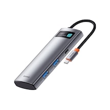 Novahub Metal Gleam 7 In 1 Multifonksiyonel Hub Dock Station, Gümüş Parıltılı