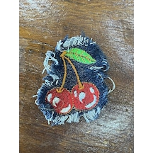 7x5 Cm Kot Kiraz Aplike Arma Yama Dikiş Ve Hobi Aksesuarı