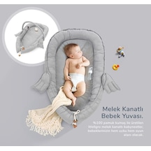 Melek Kanatlı Babynest Bebek Yatağı-gri, İlk Yatağım, Oyuncak Barlı Bebek Yuvası