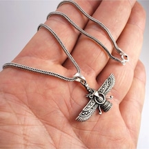 Ahura Mazda Unisex Küçük Boy 925 Ayar Gümüş Kolye - Sevgiliye - Eşe - Babaya - Arkadaşa Hediye Kolye