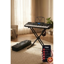 Midex Ps-5200bk-hs Pro Org 61 Led Işıklı Tuş Hassasiyetli Bluetooth Midi Kulaklık Stand