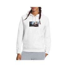 Twilight Movies Films Baskılı Beyaz Kadın Kapşonlu Sweatshirt