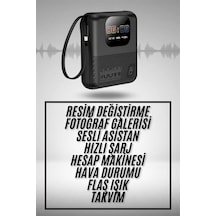 Akıllı Powerbank 10.000 Mah 4 Çıkışlı Taşınabilir Dijital Göstergeli Siyah
