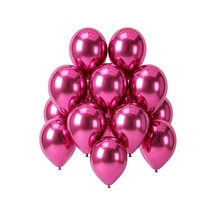 Pembe Renk Lateks Krom Balon 30 Cm - 12 Adet