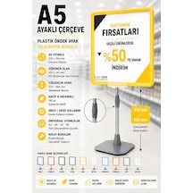 A5 Ayaklı Çerçeve Seti Plastik Ördek Ayak Teleskopik Borulu Fiyat Etiketliği Yönlendirme Levhası Menü Panosu Sarı