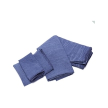 Taşlanmış Indigo Denim Pamuk Amerikan Servisi- 2&apos Li Set Acı Kahverengi
