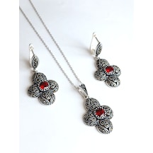 Gümüş Markazit Otantik Sultan Yonca Tasarım Kadın Set2