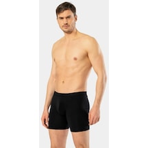 Cacharel Erkek Likralı Uzun Boxer Bel Bantlı 1336/Siyah 001