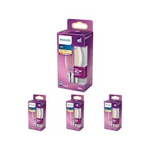 Led 40w B35 Led Mum Filament Ampul, 2700k Sarı Işık, E14 İnce Duy, Dim Edilmez 4lü Paket