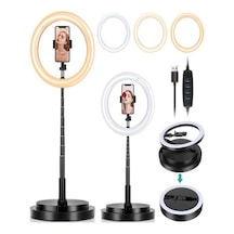 Rgb Led Halka Işık 168cm Teleskopik Tripodlu, 160 Led, Telefon Tutucu, Katlanabilir Ring Light