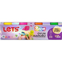 Lets 4 Renk Neon Oyun Hamuru 440 G Çok Renkli