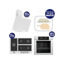 Ferre Pizzart & Fryart QEP65CB+BL136+D078-SA 5 Gözlü Ankastre Set Beyaz