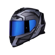 Ls2 Storm 2 Faster Mat Tıtanıum Kapalı Motosiklet Kaskı Mavi Camlı Gri