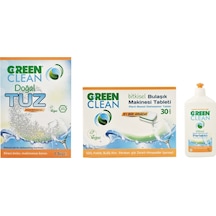 U Green Clean Bitkisel Bulaşık Makinesi Deterjanı 30 Tablet + Parlatıcı 500 ML + Tuz 1500 G