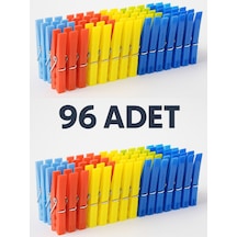 96 Adet Mandal Klasik Çamaşır Mandalı Plastik Güçlü Tutuş, Pratik Kullanım 25 Tr Diğer