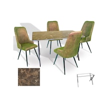 Anemon - Çırağan Masa Takımı Werzalit, Allzalit, Vermodin Tabla 80x120 - Karacabey Mermer - Kapiçino Çok Renkli