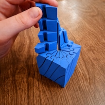 Bezos 3d Baskı Twisting Küp - Mekanik Dönen Bulmaca Küpü-mavi Nxrlvng