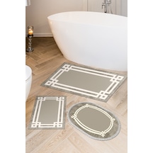 Eko Trend Djt 3 Lü Yıkanabilir Kaymaz Taban Banyo Paspas Seti 657m Modern Camel
