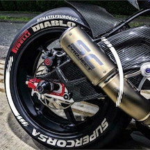 Pirelli Diablo Supercorsa Motosiklet Lastik Yazısı 2.5 Cm 16 Adet + Tutkal Bombtire Proseries