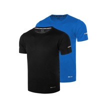 Genıus Store Erkek Nem Emici Hızlı Kuruma Atletik Teknik Performans Spor T-shirt Drıfıt-kısakol2 Siyah-mavi