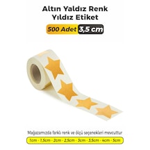 Altın Yaldız Renk Yıldız Kesim Etiket 3,5cm 500 Adet Altın