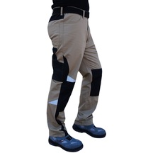 Uniprom Erkek İş Pantolonu Roma Model Diz Destekli 6 Cepli Bej Siyah