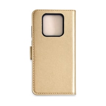 Newface Tecno Camon 16 Prime Trend S Plus Kapaklı Kılıf - Gold Altın