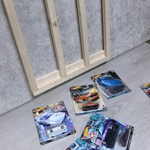 Premium Kart Sergileme Standı, Kartonet Doğal Ahşap Sergileme Vitrini, Oyuncak Araba Rafı Diğer