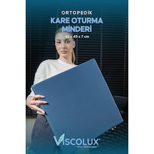 Kare Ortopedik Minder - Kare Oturma Minderi Tekerlekli Sandalye Ofis Araba Minderi Mavi Siyah