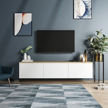 Bmdekor Tv Sehpası Duvara Asma Norm Meşe Beyaz 160 Cm