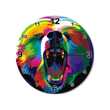 Renkli Hırçın Aslan Tasarım Duvar Saati (407685005) Çok Renkli Renkli Hırçın Aslan Tasarım Duvar Saati (407685005) Çok Renkli
