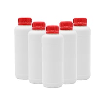 Borox Numune Şişe Plastik Yuvarlak 1000 ML Kırmızı Kilit Kapaklı 5 Adet