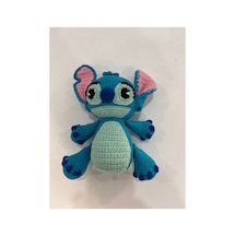 El Yapımı Amigurumi Mavi Canavar Oyuncak - Örgü Karakter, 19 Cm Sevimli Dekor Mavi