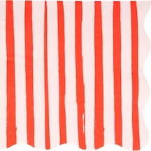Meri Meri - Red Stripe Napkins - Kırmızı Çizgili Peçeteler - L - 16'lı