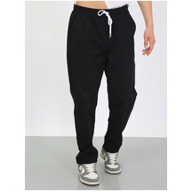 Siyah Oversize Premium Sewing Cepli Yürüyüş Pantolonu-siyah S-erkek