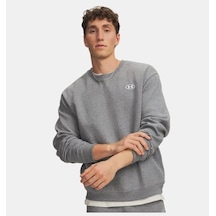 Under Armour Ua Rıval Flc Crew Castlerock Light Heather / / White Mens 6013447-025 Gri